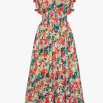 Grace Karin NEW Floral Ruffle Sleeve Empire Waist A-Line Maxi Tiered Dress Pockets 2X Photo 0