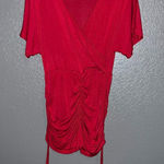 Red Hot! Ruched Romper with Adjustable Sides Size M Photo 0