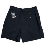 Tommy Bahama New Women's Shorts Silk Black Size 6 Pleated 6" Inseam Photo 1