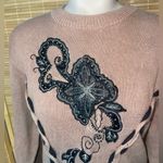 Vintage Cervelle tan black crew neck long sleeve sweater top shirt size large Photo 1