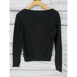 Victoria's Secret Victoria’s Secret Love Pink Black Heart Y2K 2000s Sweater Crew XS Photo 2