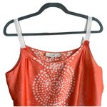 Loft Printed Sleeveless Top Womens Size L Ribbon Straps Boho Orange Photo 2