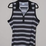 Callaway  Black and White Striped Shirt Golf Sleeveless Polo V-Neck Collar XL Photo 8