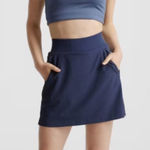 Quince NWT Performance Tech Skort Navy Blue Sz XS Zip Pockets Pickleball Tennis Photo 0