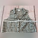 J.Jill  Top Cotton Silk Tie Front Sleeveless Blouse Moss Green Check Plaid Xs Photo 5