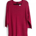 Talbots Sweater Sz XLP Open Knit Woven Cotton/Lyocell Side Slit Closet Staple Photo 0