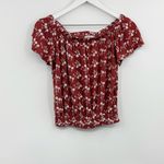 Roommates  Boho Floral Burnt Orange Short Sleeve Shirt Size Medium Photo 5