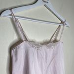 Avian Vintage Pink Satin Tank Top Dainty Elastic Pajama Tie Front Size Medium Photo 2