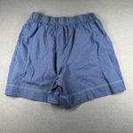Free People FP Beach Shorts Womens Large Blue Cotton Elastic Waist Lounge Casual Summer Photo 11