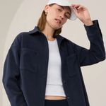 Athleta Overlook Microfleece Shirt Jacket in Navy Blue NWT Photo 0