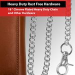 Motorcycle Chain Wallet for Men – 100% Natural Genuine Leather, Long Trifold RFID Blocking, Credit Card Money Organizer - Men’s Trucker Biker Metal Chain Wallets Photo 3