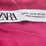 ZARA  PINK MAGENTA BEADED LINEN BLEND MINI DRESS OPEN BACK SZ M Photo 9