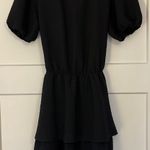 Open Back Black Short Sleeve Dress Photo 1