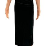 basic editions Vintage Black Velvet Maxi Skirt Elastic Waist XL 90s Goth Grunge Photo 0