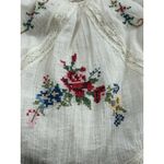 White Crow White‎ Off Shoulder Top Floral Embroidered Women Small Boho Peasant Hippie Photo 2