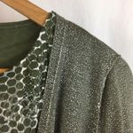Chico's  Olive Green & Cream Top & Jacket Polka Dot Animal Print Twinset 0 S 4 Photo 6
