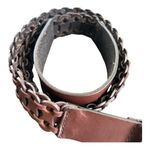 Antonio Melani ladies genuine leather braided boho belt size medium gold buckle Photo 1