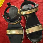 ALDO  size 6.5 Gold and Black Sandals with Chunky Sole Photo 5