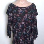 Free People Dock Street Black Floral Ruffle Shirt Photo 1