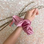 Jumbo Dusty Rose Satin Scrunchie Oversized Scrunchie Xxl Scrunchie Pink Photo 3