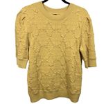 Free People  Eden Textured Short Sleeve Shirt Sun‎ Yellow L Photo 11