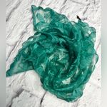 Vintage another hit green paisley print square scarf Photo 3