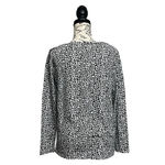 Loft Leopard Print Long Sleeve Top M – Black White Animal Print Pullover Classic Photo 4