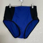 Adore Me  NWT Blue Black Colorblock High Rise Swim Bottoms 0X Photo 2
