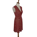 Jonathan Martin  Dress‎ Small Red Striped Sleeveless Cocktail Retro Photo 4