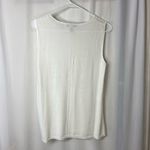 Alfani Vintage women’s cream knit tie neck sleeveless soft sweater vest top XL Photo 5