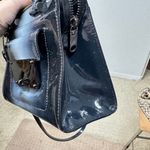 Milly Top Handle Patent Leather Ombré Gray Teal Black Purse w/crossbody strap Photo 9