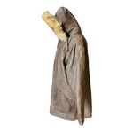 Wild Cats Pelsnoer Denmark Women Brown Leather Plaid Lining Hooded Jacket Coat L Size L Photo 7