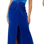 Liv Foster Velvet Strapless Evening Dress Size 14 New with Tags Blue Photo 0