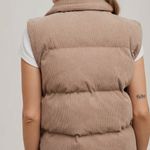 Tan/Cream Corduroy Puffer Vest Tan Size M Photo 4