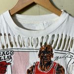 Vintage 90's Chicago Bulls Michael Jordan Distressed Tee Single Stitch Med/Large Photo 8