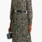 Ba&sh Lisi Pleated Printed Crepe Maxi Dress Floral Long Sleeves Size Medium/6 Photo 1