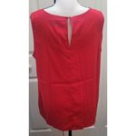 The Limited  Size L Gogi Berry Red Sleeveless Crossover Ruffle Blouse Photo 2