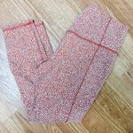 Athleta  Leggings Salutation Stash II Textured Tight Orange White Leopard Length Photo 2