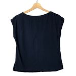 ZARA  Navy Blue Silver Cheetah Graphic Short Sleeve T-Shirt S Photo 1