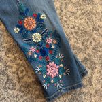 Flutter & Kick Maternity Skinny Ankle Embroidered Blue Jeans Size undefined Photo 5