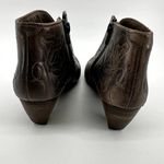 Pikolinos Embroidered Ankle Boots Heeled Slip On Almond Toe Brown EU 38 US 7.5 Tan Photo 4