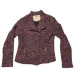 Cartonnier Anthropologie Knit Moto Blazer Pink Black Marled Size Small EUC Photo 5