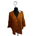 Hayden  Los Angeles boutique ruffle button down blouse bell sleeve size M NWT bur Photo 1