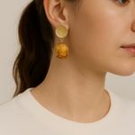 Handmade Real Dried yellow Rose Flower Earrings – Unique & Delicate Design new Photo 2