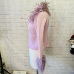 Boutique NEW Pink/Purple Knit Fur Sweater Photo 4