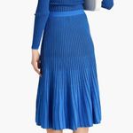Amur Jenna Pleated Knit Midi Skirt Blue Womens Size Medium Photo 9