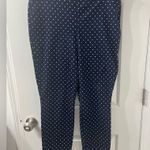Old Navy High rise Side Zip Navy Polka Dot Pixie Pants Sz 12 VGUc Photo 3