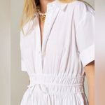 J.Crew Elena Shirt-Dress In Cotton Poplin Pockets Smocked White 6 Photo 1