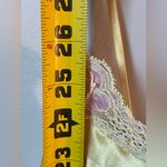 Victoria's Secret  Yellow Pink Satin Lace Lingerie Slip Chemise Dress Nightgown M Photo 4