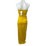 ZARA NEW Womens Yellow Ruched Strapless Bandeau Midi Bodycon Tank Tube Dress M Photo 1